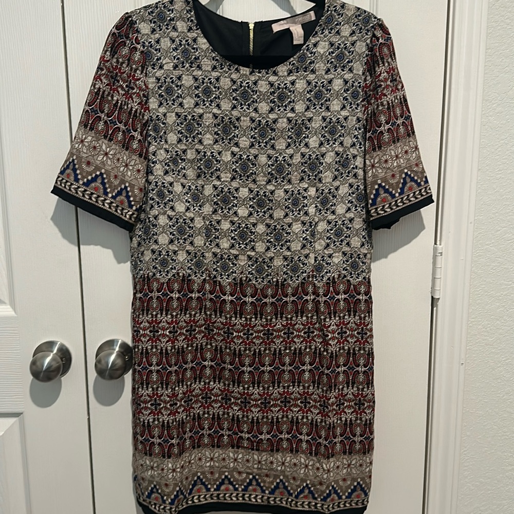Red, Blue, Grey, Black Forever 21 Patterned Dress